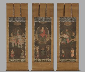 Tríade Shakyamuni: Buda atendido por Manjushri e Samantabhadra, final de 1300. de Unbekannt