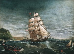 Navio no porto de Nova York, ca. 1890 de Unbekannt