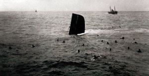 Naufrágio do submarino republicano B6, agosto de 1936 (foto a p/b) de Unbekannt