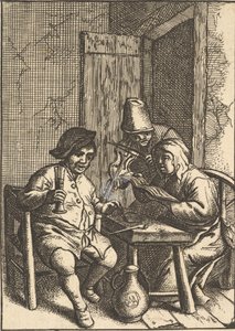 Casal cantando e violino, 1610-85. de Unbekannt