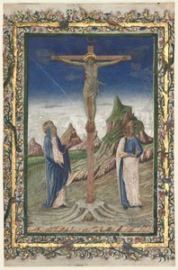 Folha Única de um Missal: A Crucificação, final dos anos 1400. de Unbekannt