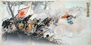 Guerra sino-japonesa, século XIX. Impressão japonesa. Coleção privada de Unbekannt