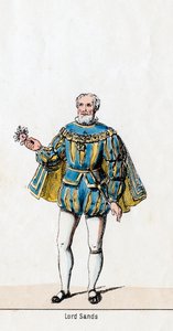 Sir William Sands, figurino para a peça de Shakespeares, Henrique VIII, século XIX de Unbekannt