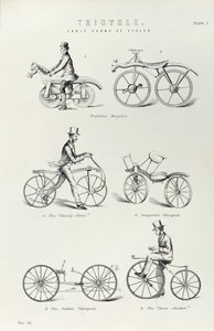 Seis formas antigas de bicicleta, c1870 de Unbekannt