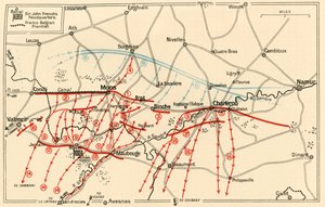 Esboço das operações principais perto de Mons e Charleroi, c1914, c1920. de Unbekannt