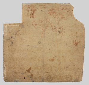 Esboços de cavalos verso, século XVII. de Unbekannt