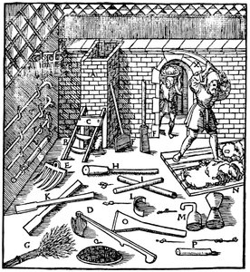 Fundição de minérios de ouro, prata, cobre e chumbo, 1556 de Unbekannt