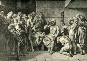 Sócrates Bebendo o Hemlock, 1890. de Unbekannt