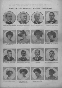 Alguns dos Notáveis Passageiros do Titanic, 20 de abril de 1912. de Unbekannt