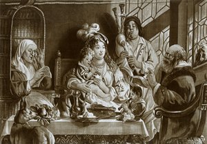 Gravadores de soprano e gaitas de foles, gobelin de Bruxelas desenhado por Jacobus Jordaens, 1948 de Unbekannt