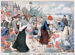 Flores da Primavera em um mercado, Paris, 1903 de Unbekannt