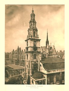 St Clement Danes, The Steeple, meados do século XIX. de Unbekannt