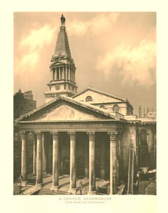 St George, Bloomsbury, vista do sudeste, meados do século XIX. de Unbekannt