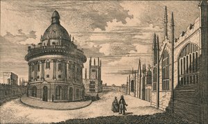 Igreja de St. Marys e Biblioteca Radcliffe em Oxford, século XVIII. de Unbekannt