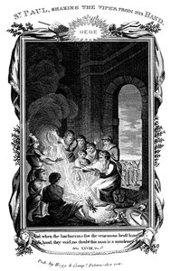 São Paulo apóstolo sacudindo a víbora da mão, c1808 de Unbekannt