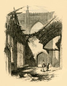Capela de Santo Estêvão. - Interior após o incêndio, 1881. de Unbekannt
