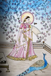 Vidro manchado no templo de Iskcon, Londres, Grande-Bretagne de Unbekannt