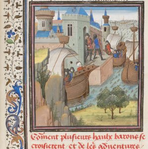Comece a quarta cruzada. Miniatura da História de William of Tyre, 1460s de Unbekannt