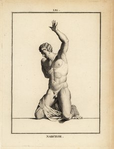 Estátua do belo caçador Narciso, da mitologia grega. de Unbekannt