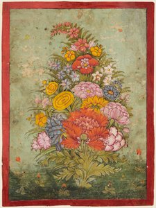 Natureza morta: buquê de flores emergindo da grama, c. 1750