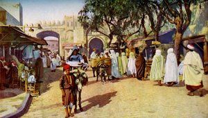Cena de rua, Kairouan, Tunísia, c1924 de Unbekannt
