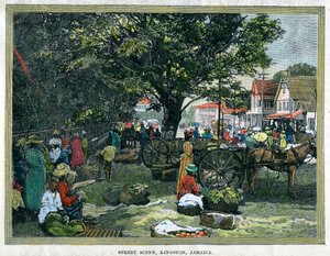 Cena de rua, Kingston, Jamaica, c1880 de Unbekannt