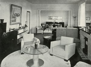 Estúdio e sala de jantar em casa em Bruxelas, 1937. de Unbekannt