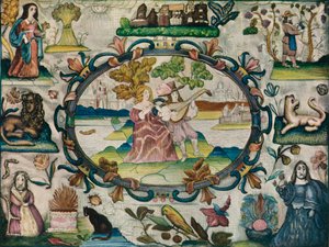 Quadro de trabalho de toco, período jacobino, c1615 de Unbekannt