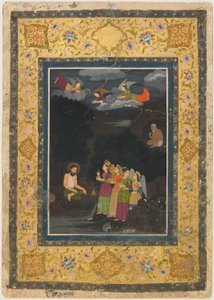 Sultão Ibrahim ibn Adham de Balkh visitado por anjos, início do século 18. de Unbekannt