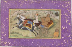 Sultan Salim em uma carruagem, ca. 1603. de Unbekannt