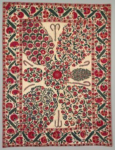 Suzani com sprays florais, 1800-1850. de Unbekannt