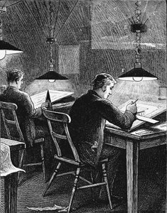 Lâmpadas incandescentes de cisnes, University College, Dundee, Escócia, 1884 de Unbekannt