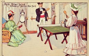 Tênis de mesa a bordo de um navio de passageiros da Red Star Line, 1907. de Unbekannt