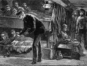 Tomando o pulso de um emigrante irlandês doente a bordo do navio, década de 1840 c1890 de Unbekannt