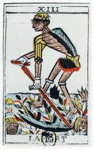 Carta de Tarô da Morte, o Ceifador, Tarô Noblet, século XVII. de Unbekannt