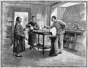 Degustação de chá na China, 1888 de Unbekannt
