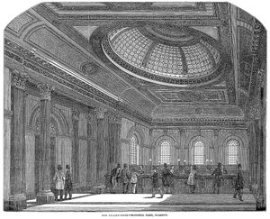 Sala de contar, Banco Nacional da Escócia, Glasgow, c1860 de Unbekannt