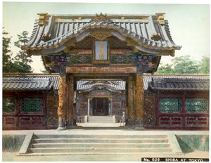 Portão do templo, Shiba, Tóquio, Japão, início do século XX de Unbekannt