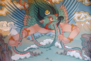 Templo dos Mil Budas Dashang Kagyu Ling Congregação Pintura Garuda, La Boulaye, França de Unbekannt