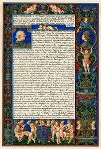 Página de texto com retratos de Francesco Sforza, 1490 de Unbekannt