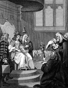 O Ato de União entre Inglaterra e Escócia sendo lido diante da Rainha Anne, 1826 de Unbekannt