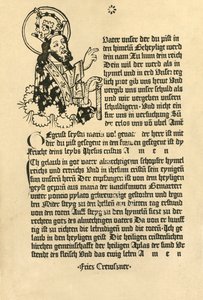 O Todo-Poderoso, com o Pai Nosso, Ave Maria e Credo em alemão, 1915. de Unbekannt