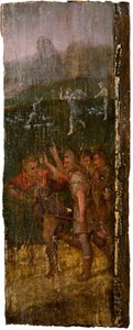 O Anjo Aparecendo aos Pastores ao fundo, 1600. de Unbekannt