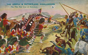 Os Highlands de Argyll & Sutherland. A fina linha vermelha em Balaclava, 1854, 1939 de Unbekannt
