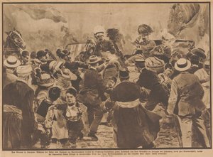 O Assassinato do Arquiduque Franz Ferdinand da Áustria e sua esposa em Sarajevo, 28 de junho de 1914. de Unbekannt