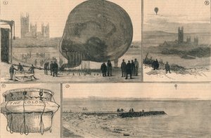 A tentativa de balão de viagem através do canal, 1882. de Unbekannt