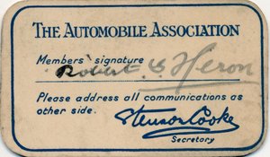 The Automobile Association: Cartão de sócio, 1936 de Unbekannt