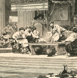 O banquete de Dâmocles, 1890. de Unbekannt