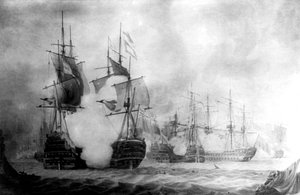 A batalha em Cape St Vincent, século XIX de Unbekannt