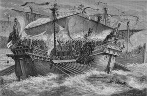 A Batalha de Dover, 24 de agosto de 1217, c1880 de Unbekannt